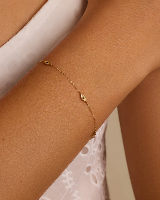 Pulsera de ojo malvado de ónix negro