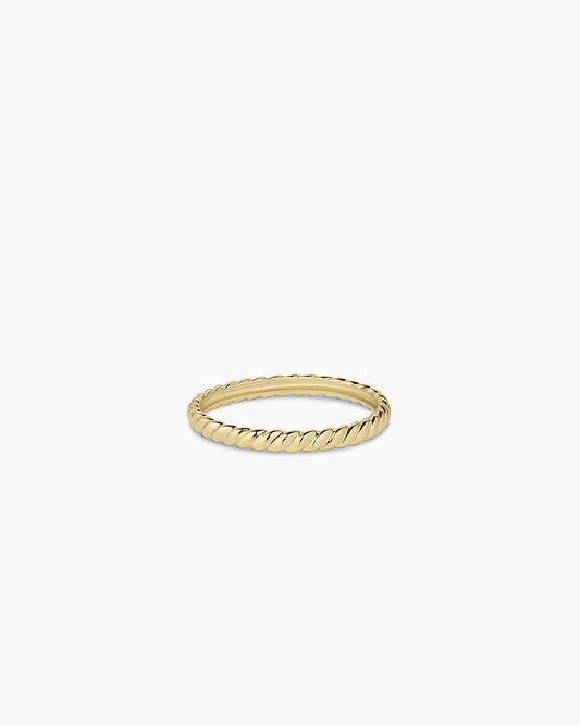 Anillo de helio con forma de tripulación de oro de 14 k