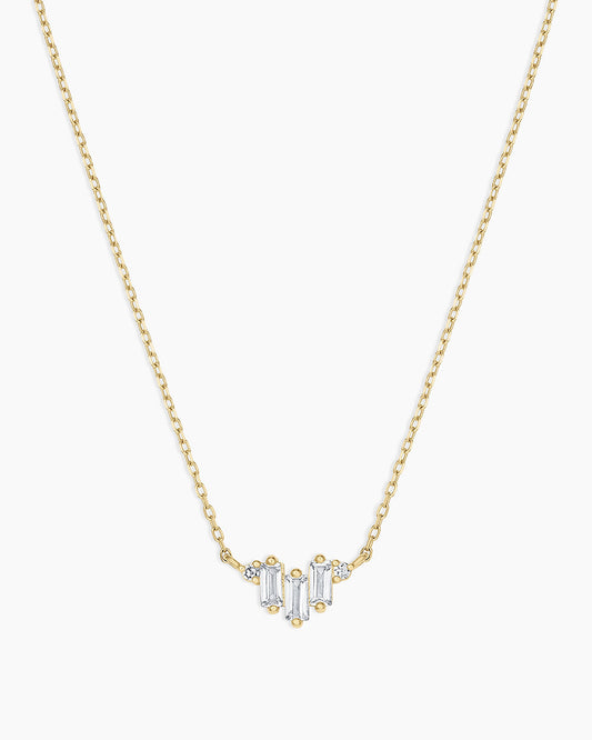 Collar Amara Trio con diamantes y zafiros blancos