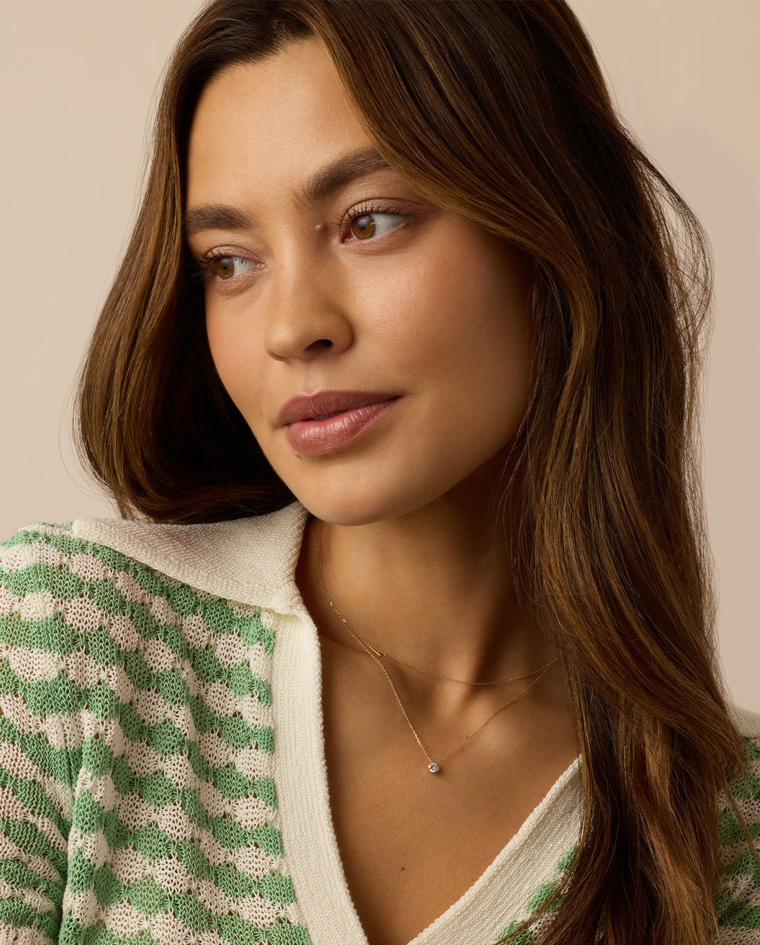 Halo-Halskette mit im Labor gezüchteten Diamanten