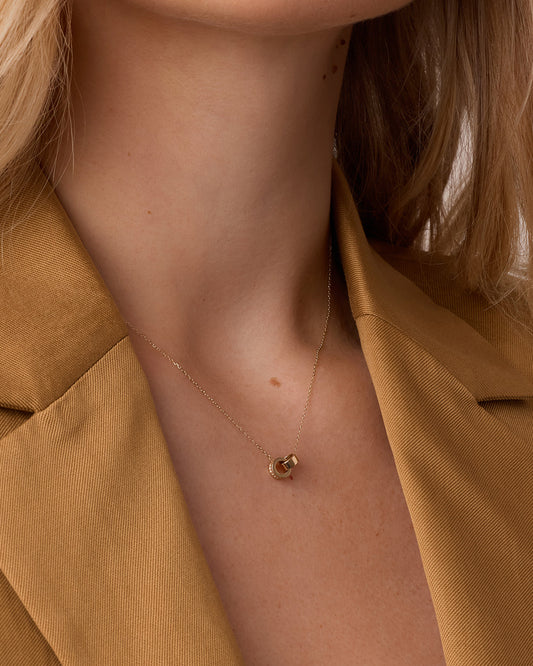 Diamond Bond Interlocking Rose Necklace