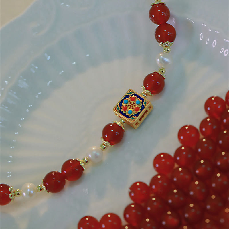 Buddha Stones Armband mit roter Achatperle, Selbstvertrauen und Selbstakzeptanz