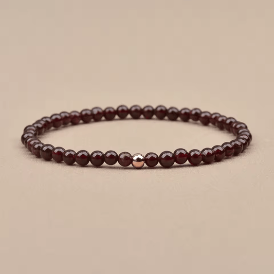 Natural Garnet Beaded Bracelet