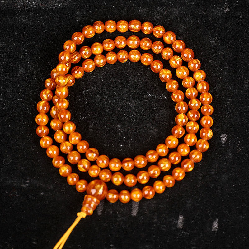 Buddha Stones Golden Sea Willow Erfolg Positives Armband Mala