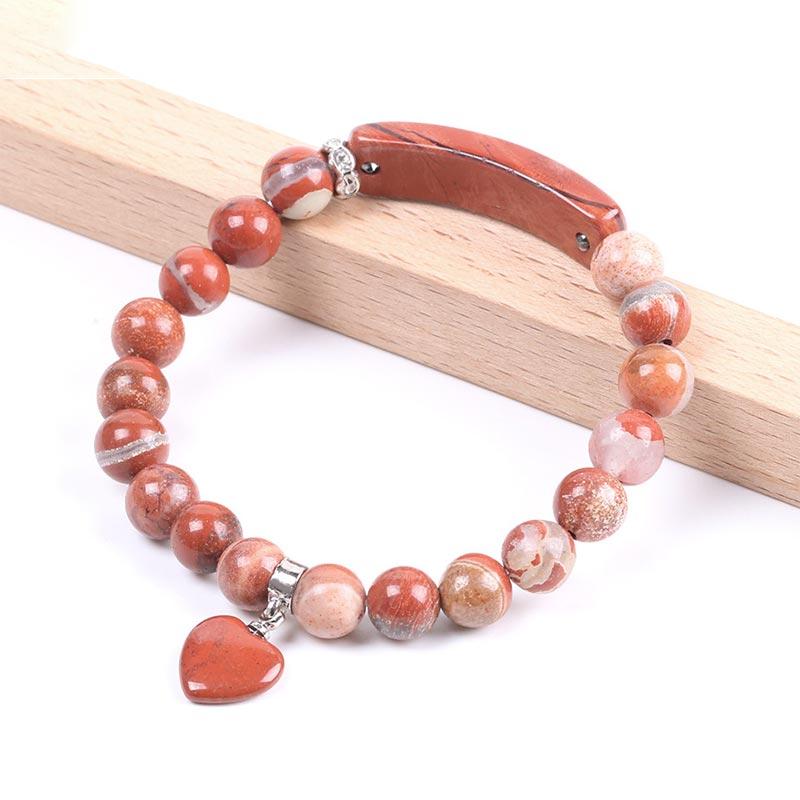 Buddha Stones Naturquarz Liebesherz Heilperlen Armband
