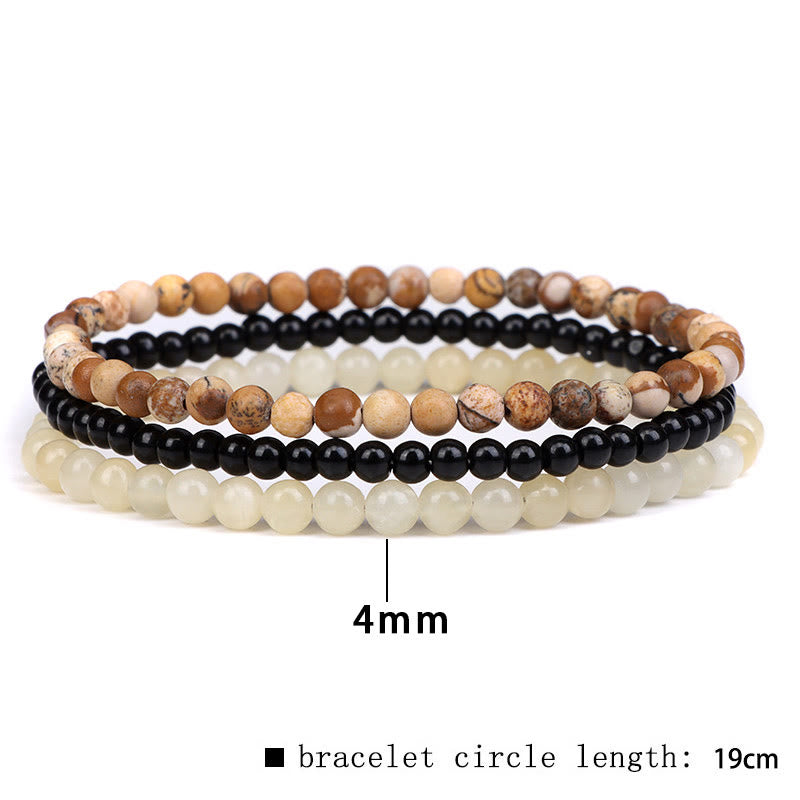 Pulsera espiritual de paz interior con piedras de cristal natural de 3 piezas de Buddha Stones