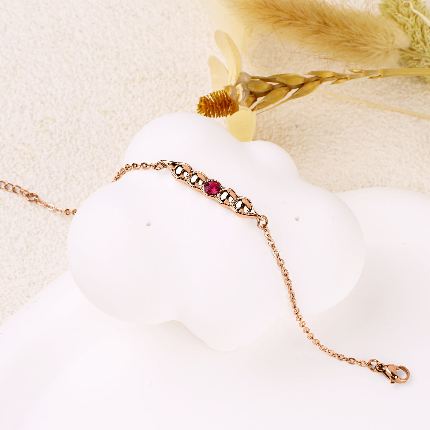 Erbsen in einer Schote Geburtssteinarmband