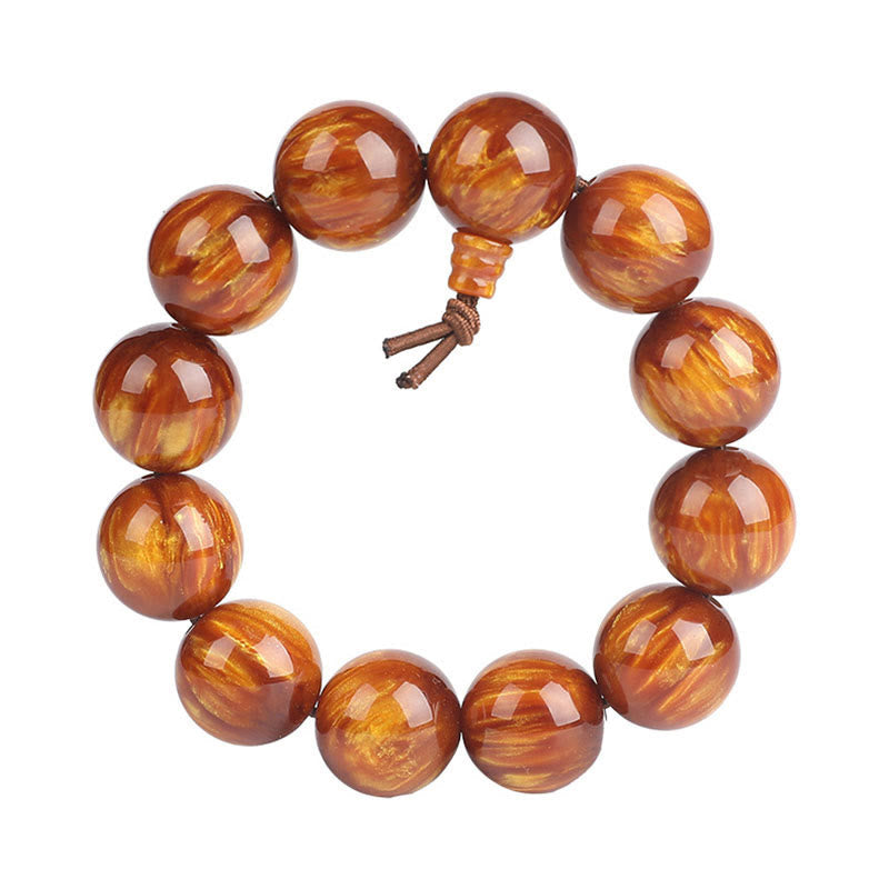 Buddha Stones Golden Sea Willow Erfolg Positives Armband Mala