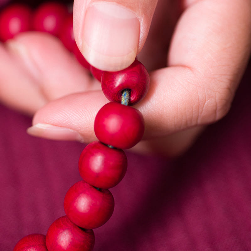 Mala de muñeca de madera de Abelia Biflora con piedras de Buda que aleja los malos espíritus