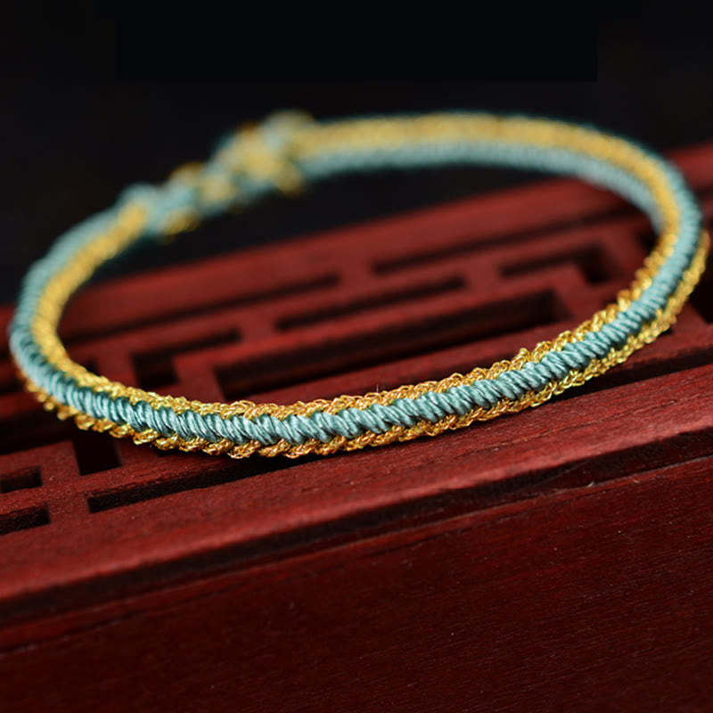 Pulsera de nudo de la paz de ocho hilos hecha a mano con cuerda bicolor de piedras de Buda
