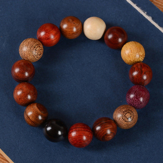 Pulsera de protección y curación con piedras de Buda de sándalo multicolor