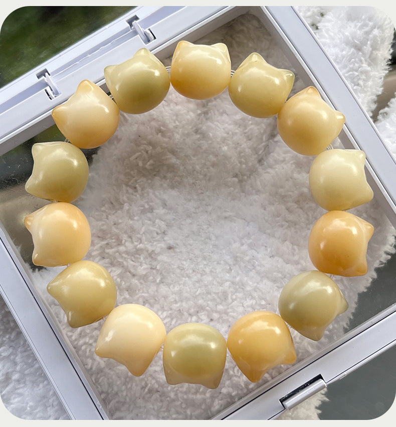 16mm Adorable Cat Head Bodhi Bracelet (Available in Multiple Colors) - Touch Bling