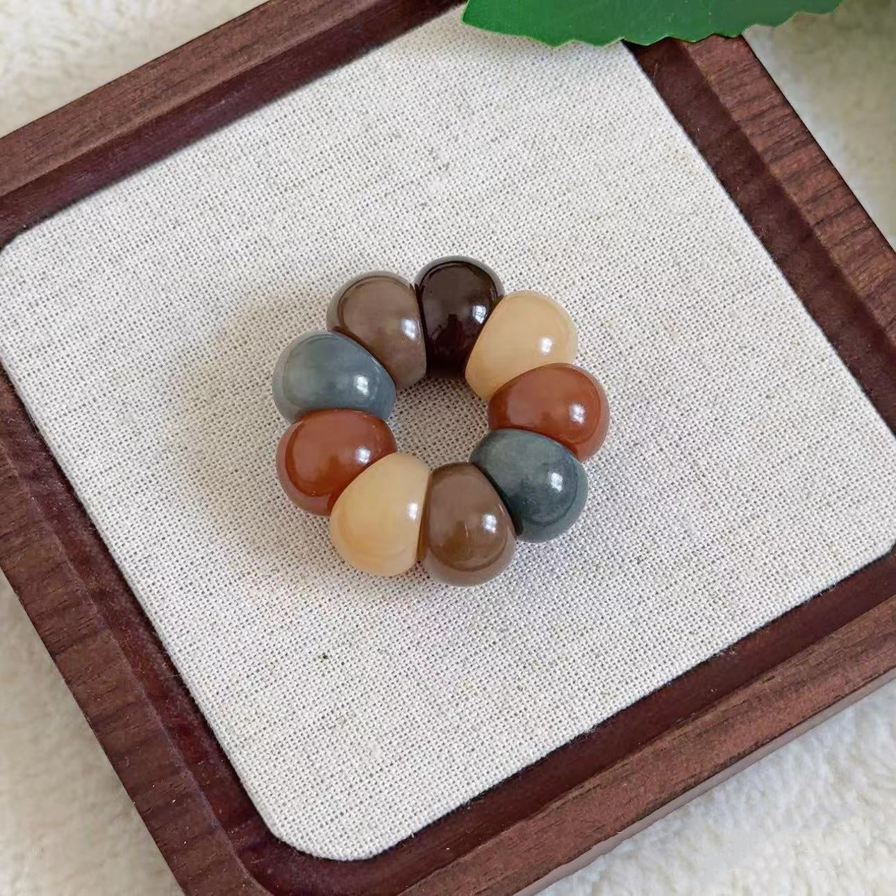 New Milky Strawberry-Colored Garlic Bodhi Bracelet 14MM (Multiple Colors Available) - Touch Bling