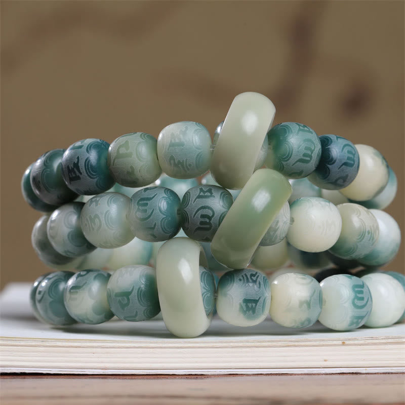 Pulsera con piedras de Buda, semillas de Bodhi, Om Mani Padme Hum grabadas, para alejar los malos espíritus