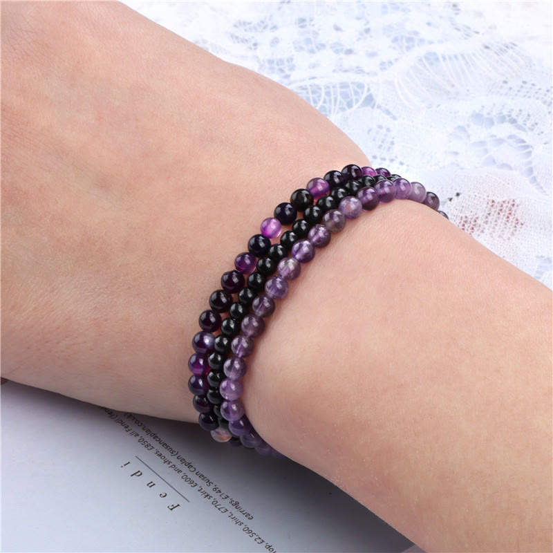 Pulsera espiritual de paz interior con piedras de cristal natural de 3 piezas de Buddha Stones
