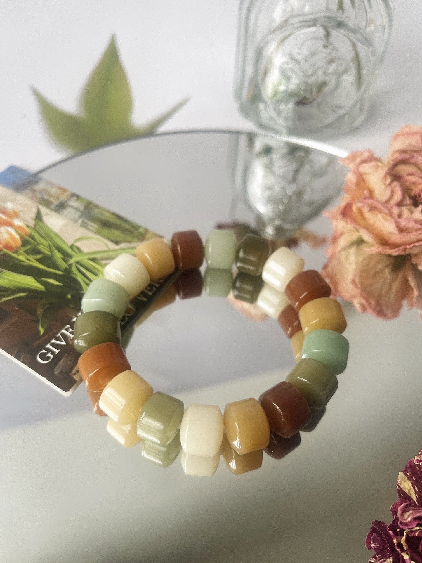 13mm Large Golden Wheel Bodhi Bead Bracelet - Touch Bling