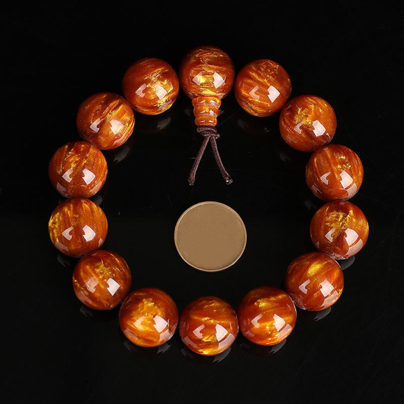 Buddha Stones Golden Sea Willow Erfolg Positives Armband Mala