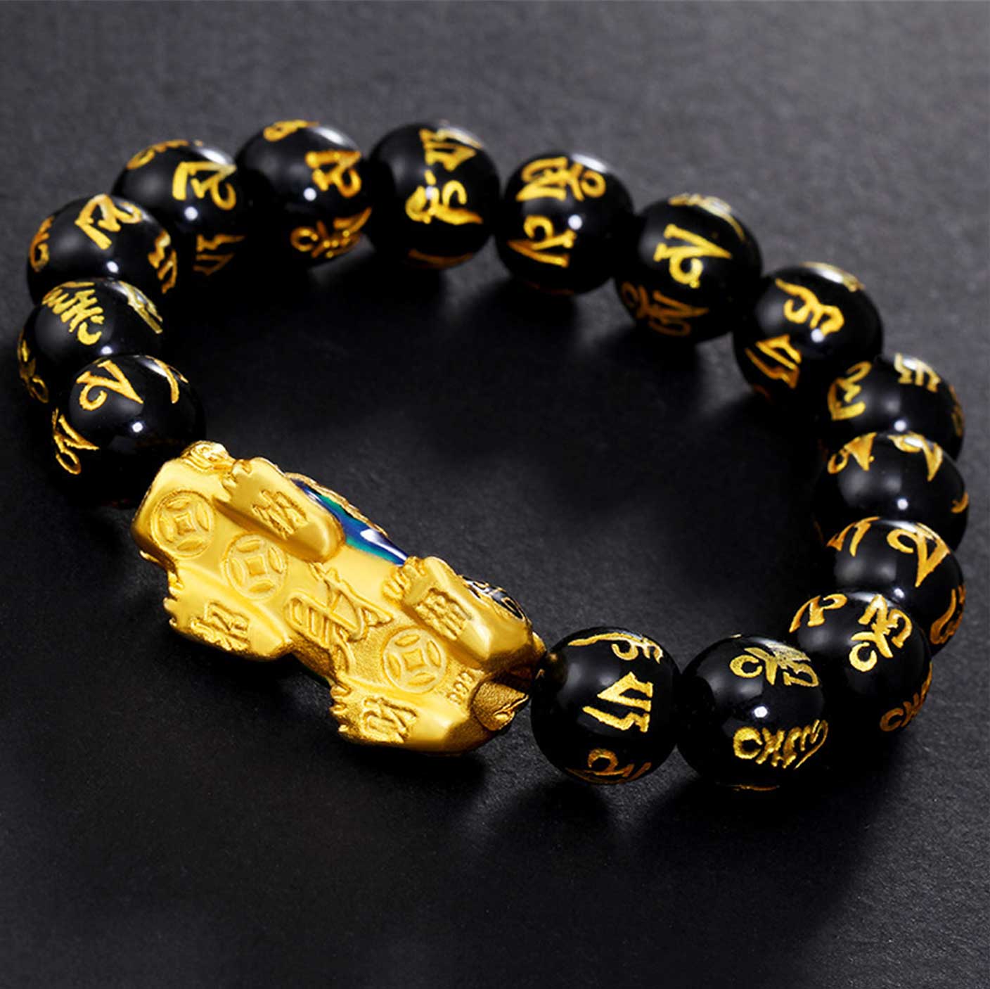 Feng Shui Bracelet Color-Changing Pixiu Obsidian Wealth Bracelet