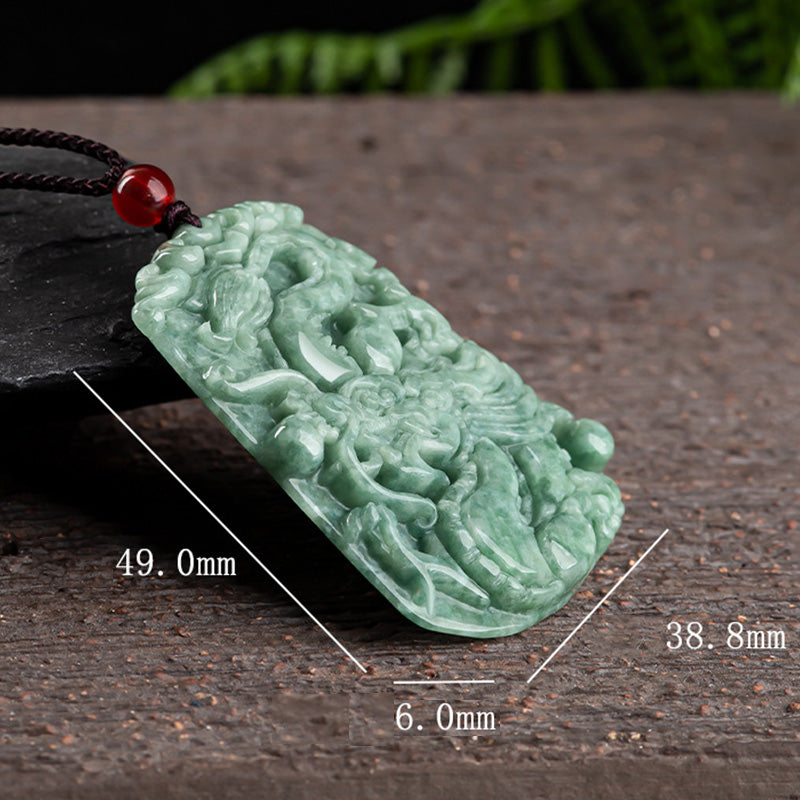 Buddha-Steine, chinesisches Sternzeichen, Drache, Jade, Stärke, Halskette, Anhänger