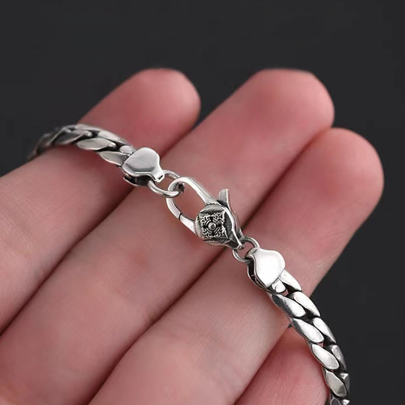 Buddha Steine Doppel Dorje Vajra Stärke Punk Kupfer Kette Armband Halskette