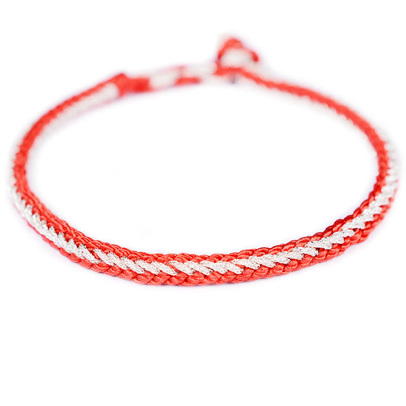 Pulsera de nudo de la paz de ocho hilos hecha a mano con cuerda bicolor de piedras de Buda