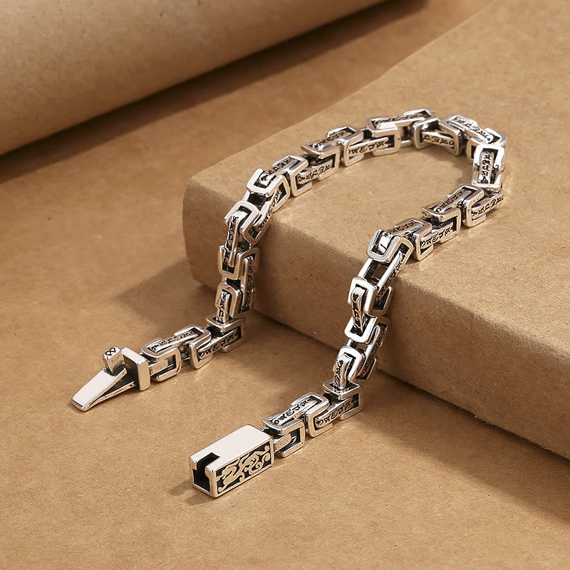 Buddha-Steine Drache Om Mani Padme Hum Graviertes Kupfer-Armband mit Glücks- und Erfolgssymbol