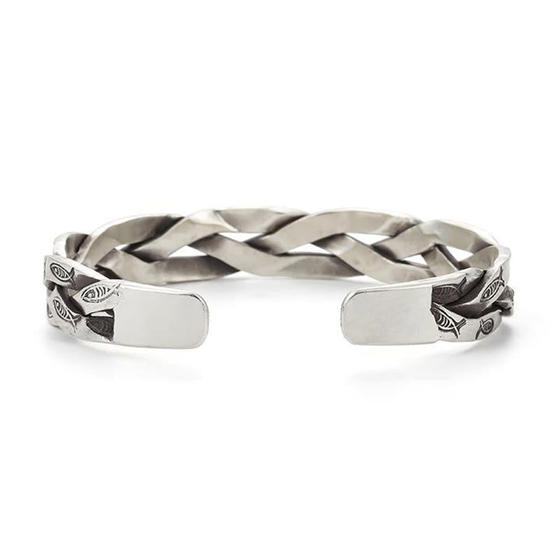 Buddha Steine Koi Fisch Twisted Design Glück Reichtum Manschette Armband Armreif