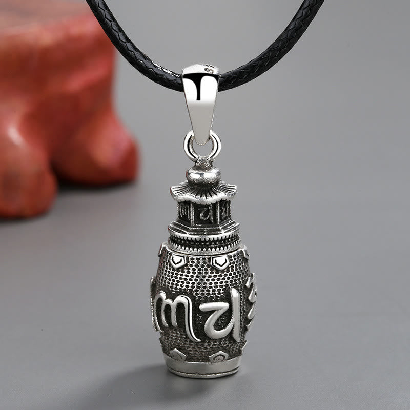 Collar con colgante creativo de cobre con piedras de Buda Om Mani Padme Hum