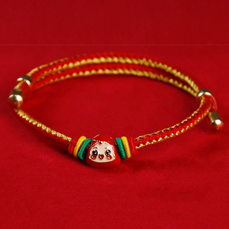 Buddha-Steine, buntes Seil, Zongzi-Muster, Fu-Charakter, Glück, handgefertigtes Armband