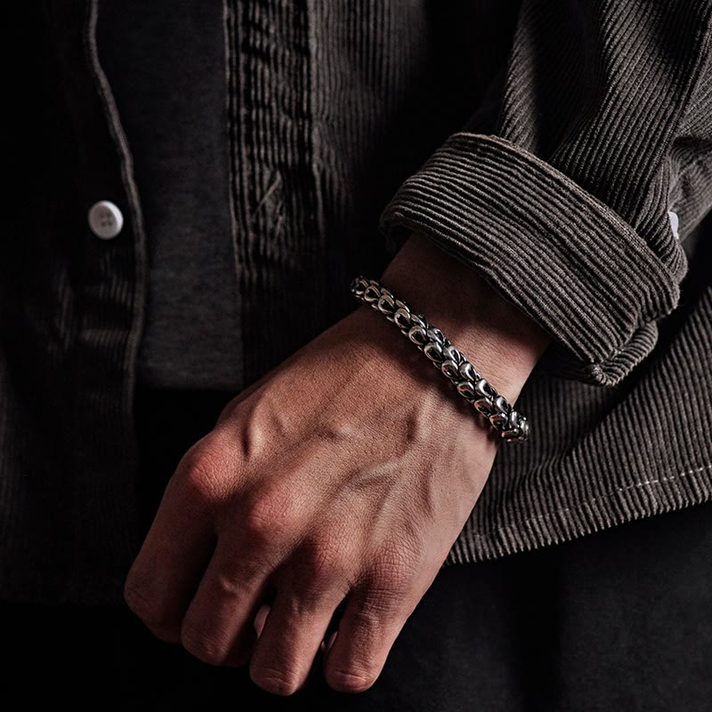 Pulsera de piedra de Buda con diseño retro de escamas de dragón y fuerza para el éxito