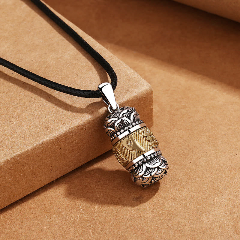 Collar con colgante de cuerda de cuero con cadena de sabiduría y pureza tallada con piedras de Buda del Tíbet Om Mani Padme Hum