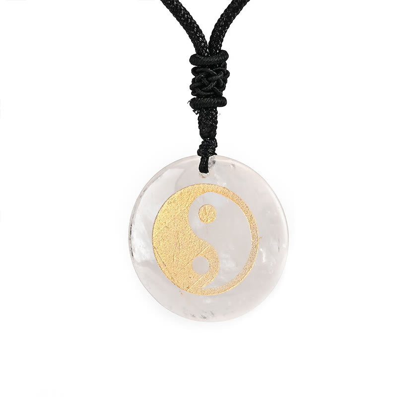 Collar con colgante espiritual Yin Yang, piedras de Buda, varios cristales, amatista, ojo de tigre, aventurina verde