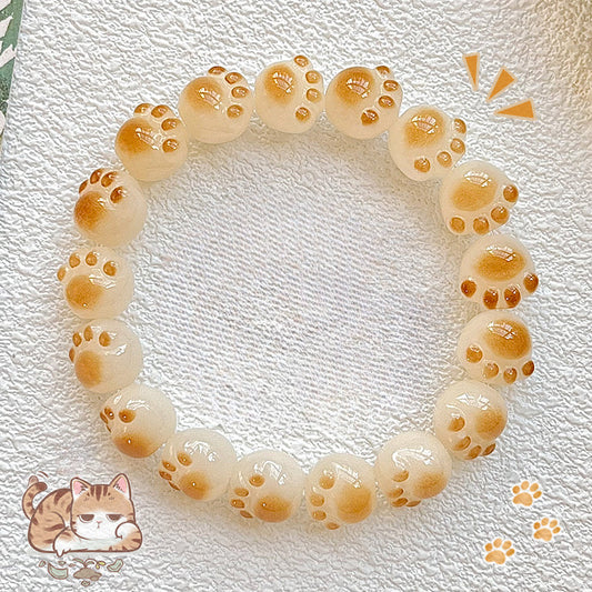 New Cute Color Series Cat Paw Bodhi Bracelet, Multiple Colors Available, 12-13mm - Touch Bling