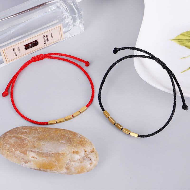 Pulsera trenzada de protección con cuentas de cobre hechas a mano con piedras de Buda