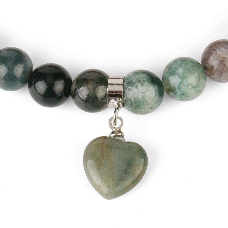 Buddha Stones Naturquarz Liebesherz Heilperlen Armband