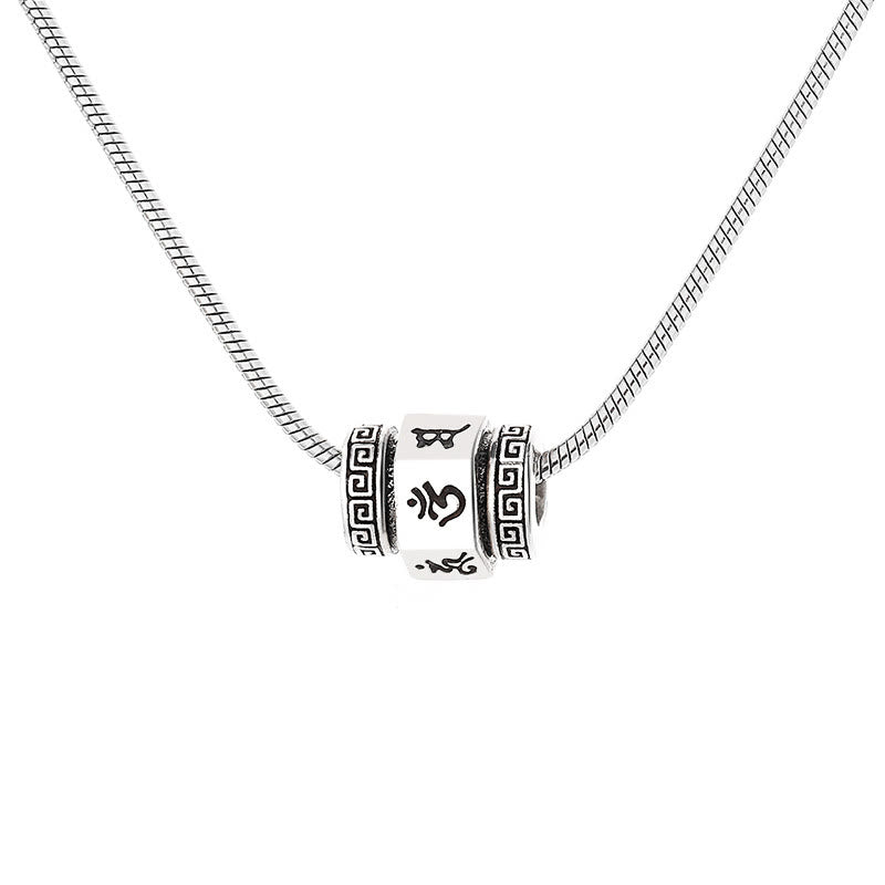 Collar con colgante giratorio de piedra de Buda tibetano Om Mani Padme Hum