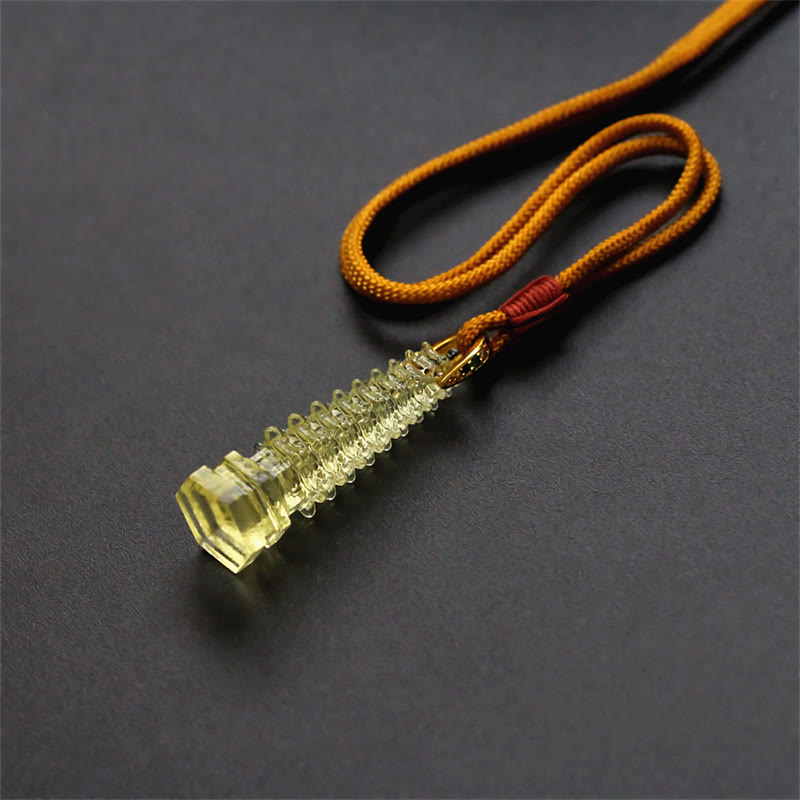 Collar de la sabiduría de la antigua pagoda Liuli con piedras de Buda