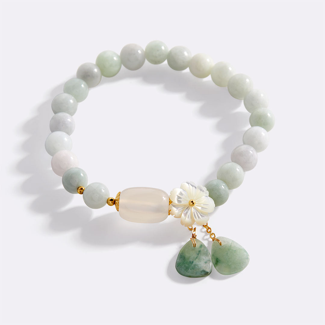 Pulsera de la suerte de jade blanco
