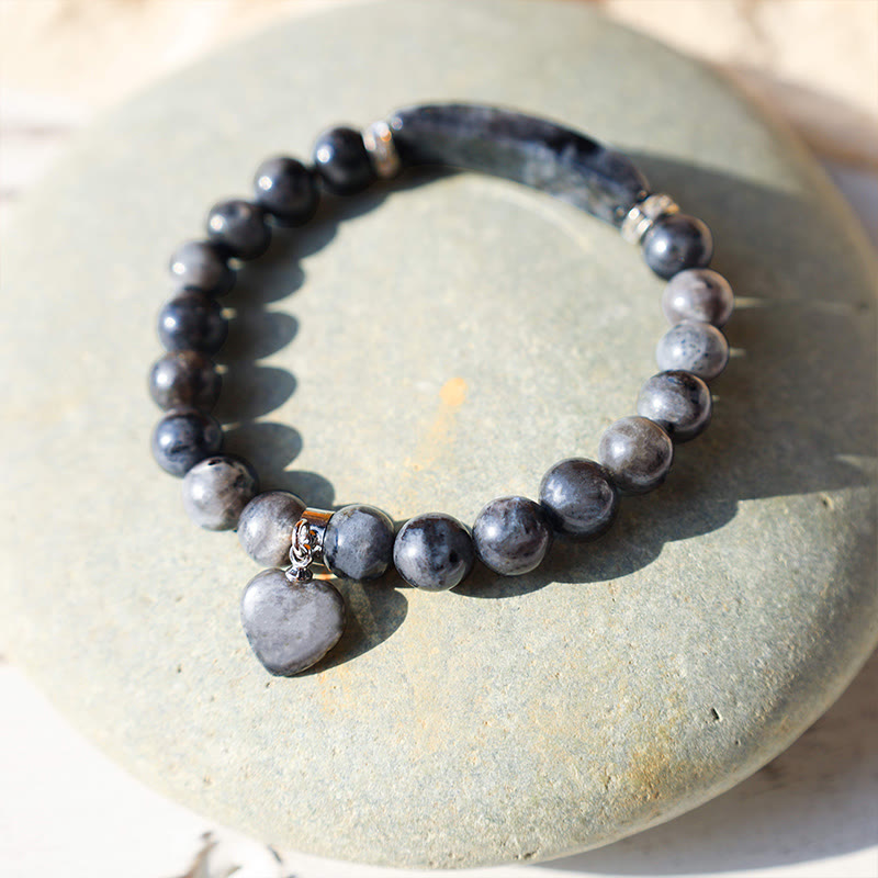 Buddha Stones Naturquarz Liebesherz Heilperlen Armband