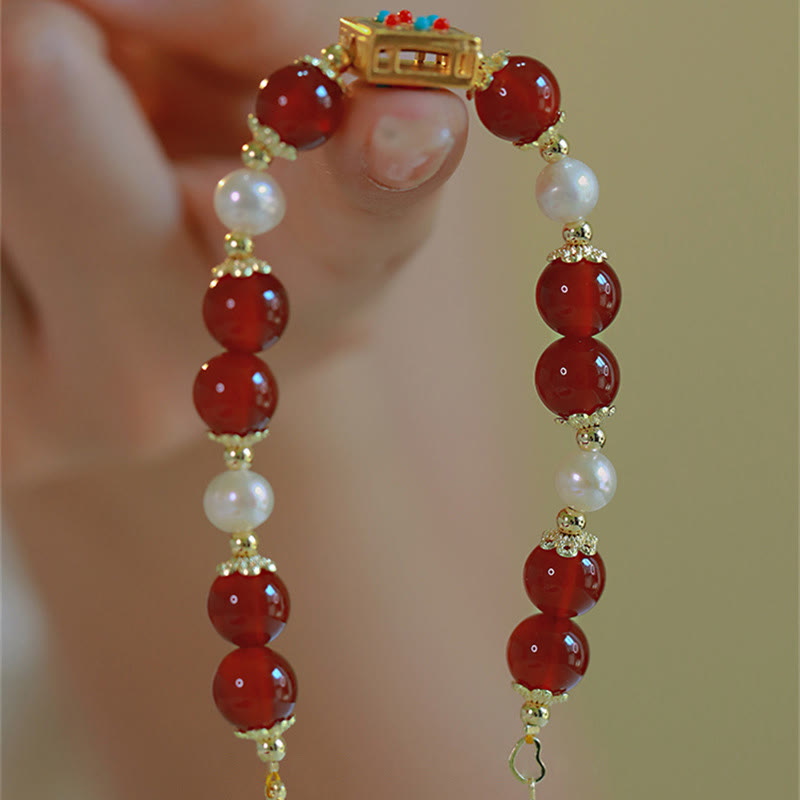 Buddha Stones Armband mit roter Achatperle, Selbstvertrauen und Selbstakzeptanz