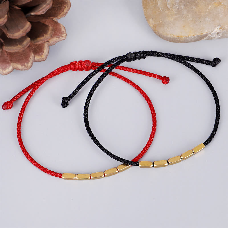 Pulsera trenzada de protección con cuentas de cobre hechas a mano con piedras de Buda