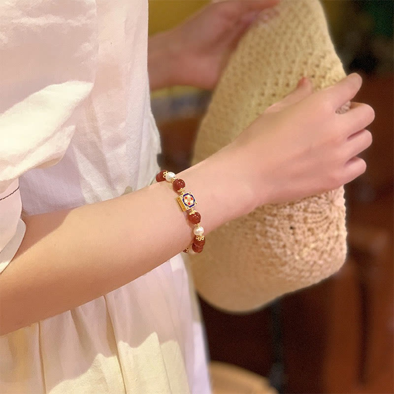 Buddha Stones Armband mit roter Achatperle, Selbstvertrauen und Selbstakzeptanz