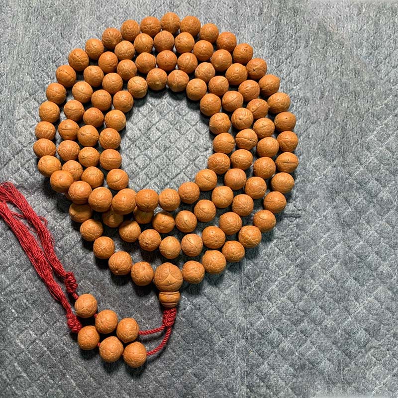 Pulsera con borlas de 108 cuentas de Mala Bodhi de Nepal, con semillas de Buda y riqueza