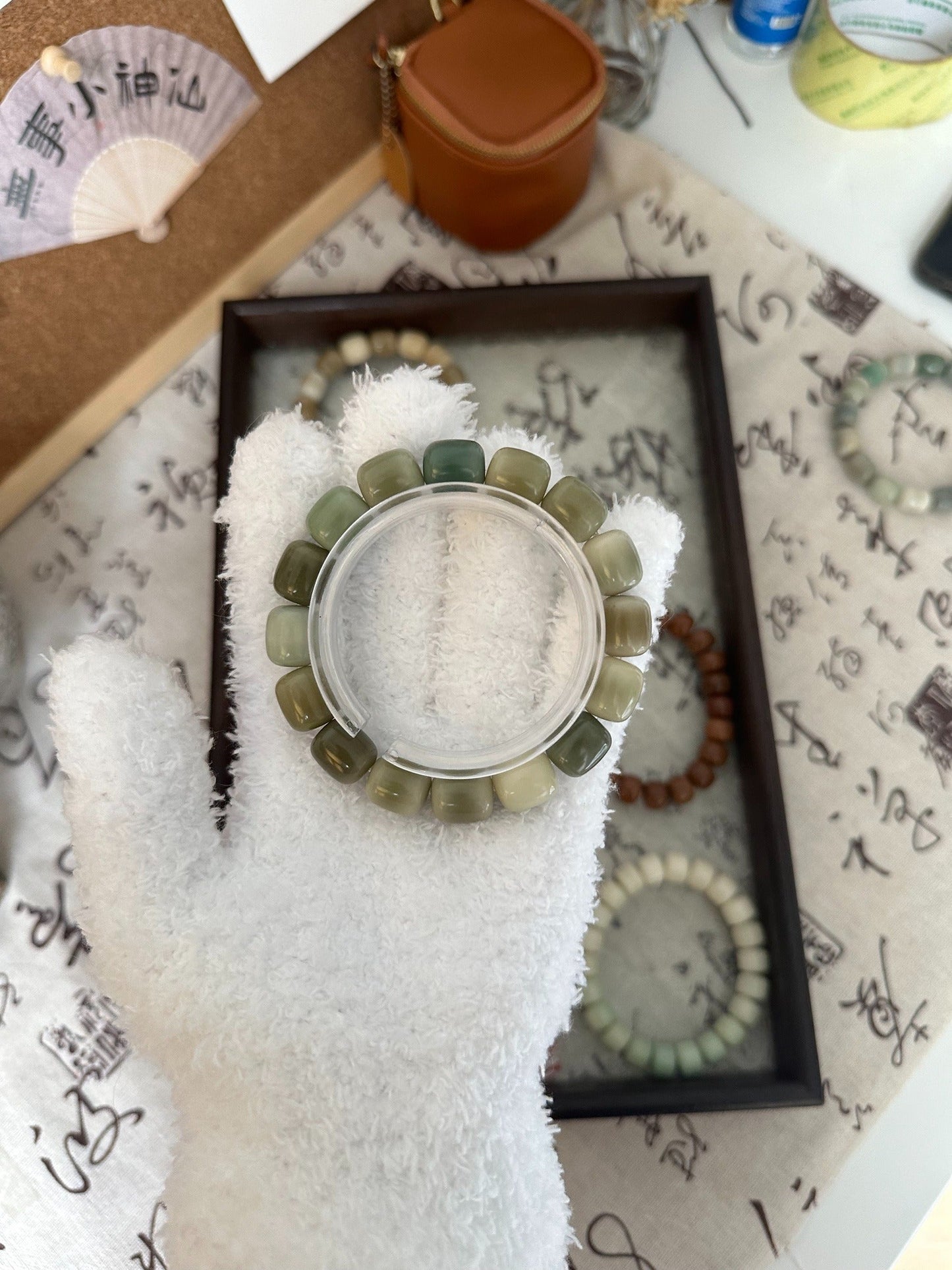 Rice Cake Milk Coffee Series Bodhi Bead Bracelet - Touch Bling