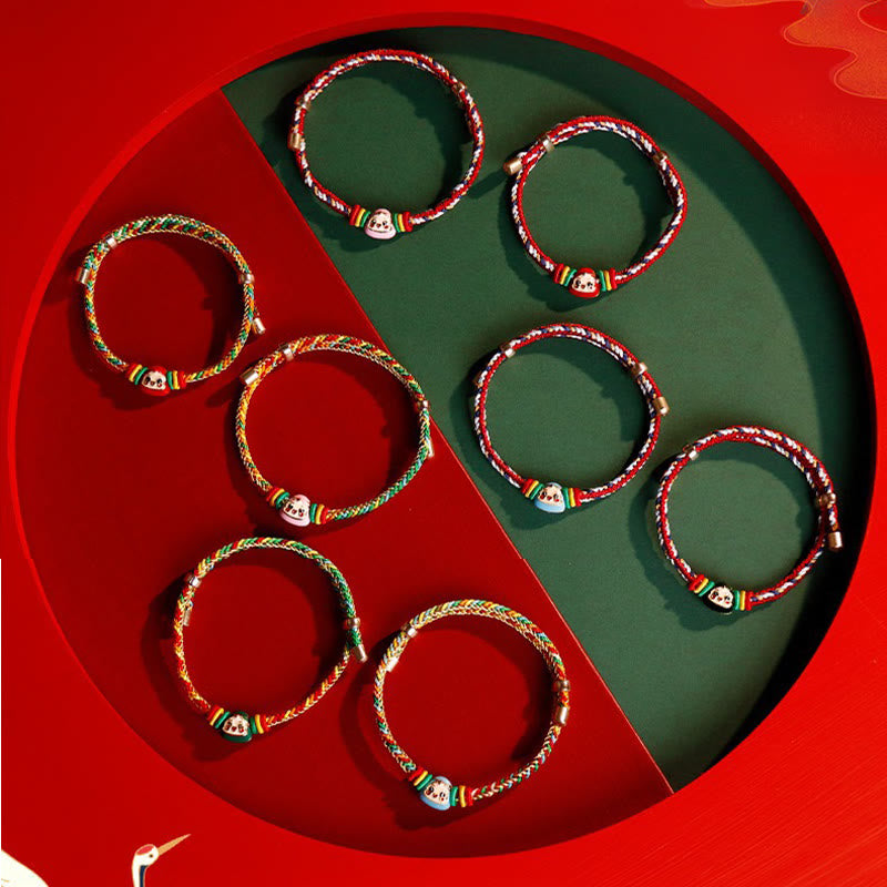 Buddha-Steine, buntes Seil, Zongzi-Muster, Fu-Charakter, Glück, handgefertigtes Armband