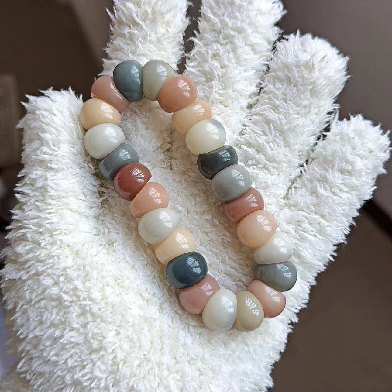 New Milky Strawberry-Colored Garlic Bodhi Bracelet 14MM (Multiple Colors Available) - Touch Bling