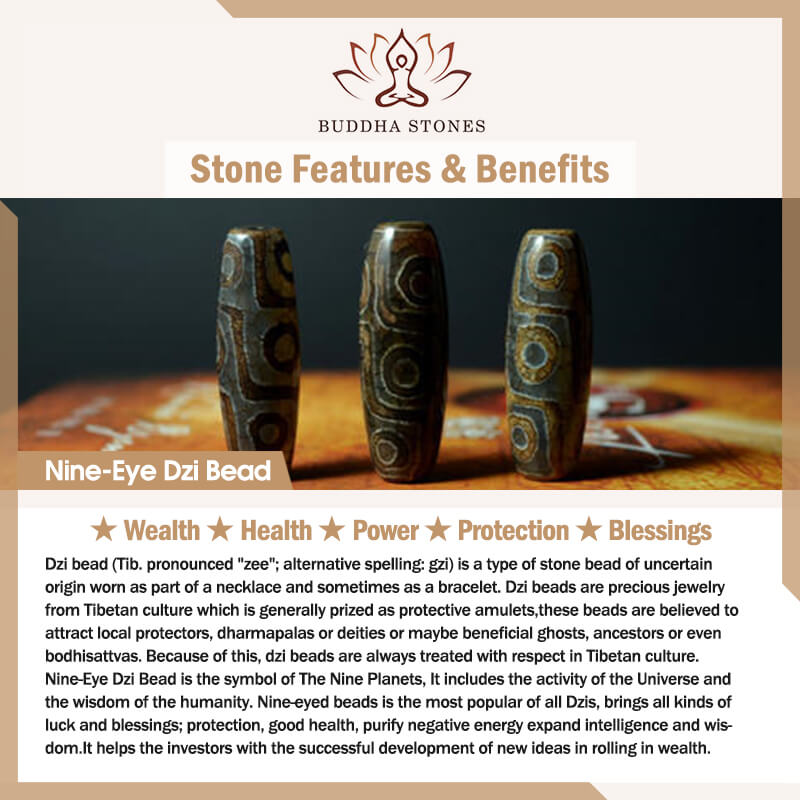 Pulsera giratoria con cuentas Dzi tibetanas de nueve ojos con piedras de Buda, Om Mani Padme Hum y protección turquesa