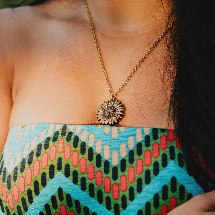 "You Are My Sunshine" Sunflower Necklace