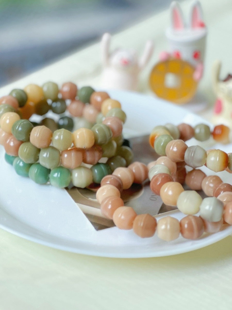 13mm Honey Jar Pink Series Bodhi Bead Bracelet - Touch Bling