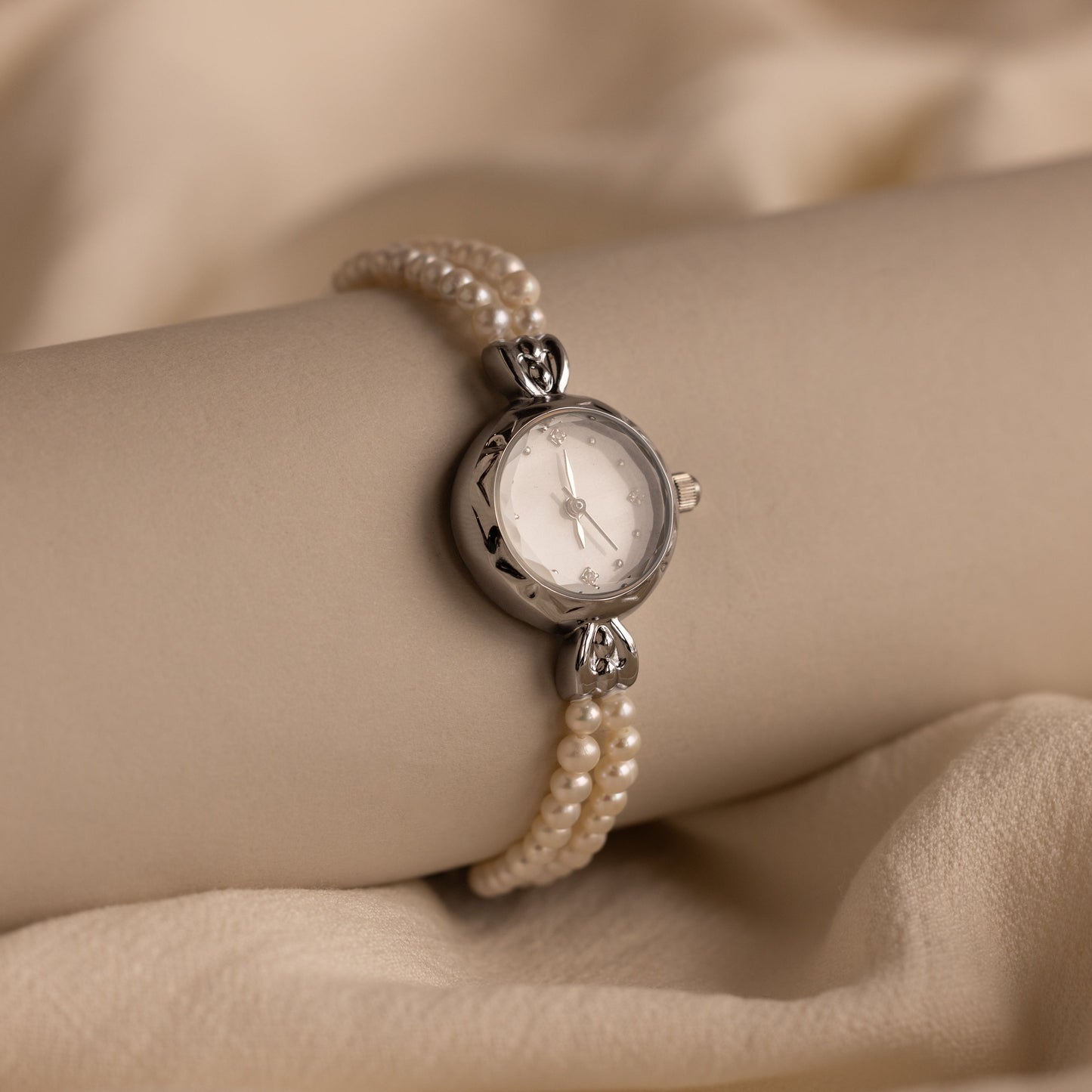 Beaded Pearl Timepiece